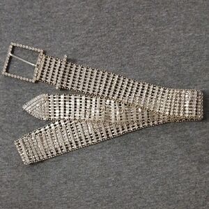 SHEIN Silver Rhinestone Belt